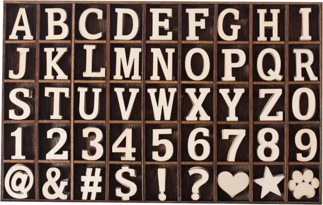 168 Pcs Wooden Letters 1 Inch for Crafts with Storage Box 1 inch