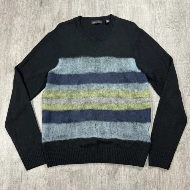 Saks Fifth Avenue Mens Needle Punch Crewneck Sweater Wool Acrylic Size Large