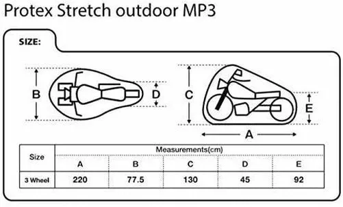Oxford CV164 Protex Premium Stretch Outdoor Wasserdicht Mp 3 Rad Piaggio Cover 3