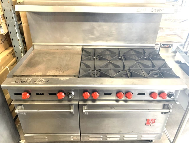Wolf Range Challenger C56D-551 56" Double Oven Range 6 Burner + Griddle