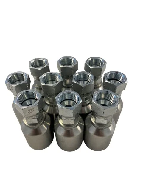 3/8" Hose X 3/8" Female JIC Hydraulic Crimp Fitting, Pack of 10