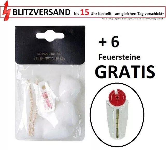 für ZIPPO & Co. - 10% RABATT - Watte - Filz - Docht - Feuersteine GRATIS !