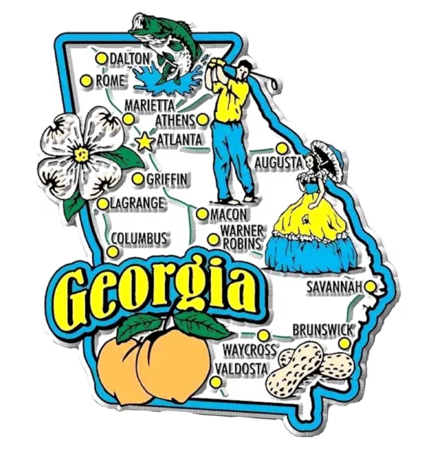 Georgia Jumbo State Map Fridge Magnet