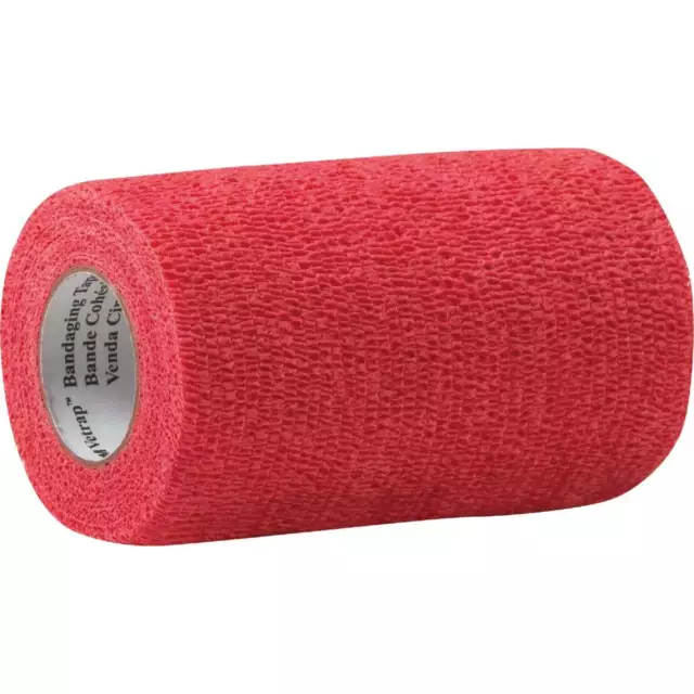 3M Vetrap 4 In. x 5 Yd. Bandaging Wrap, Red 1410R 3M 1410R 064035091873 Elastic