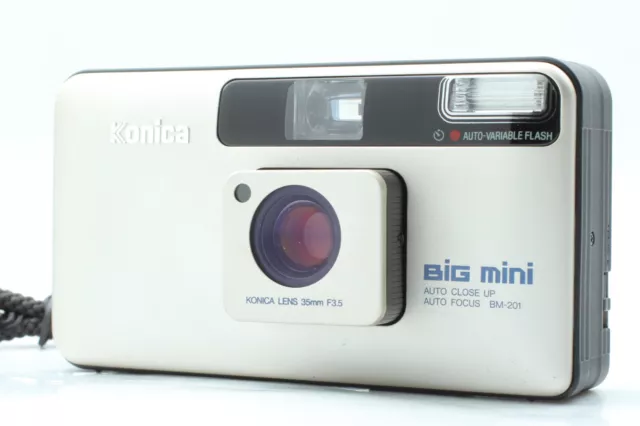 LCD Works "Near MINT w/ Strap" Konica Big Mini BM-201 Point & Shoot JAPAN