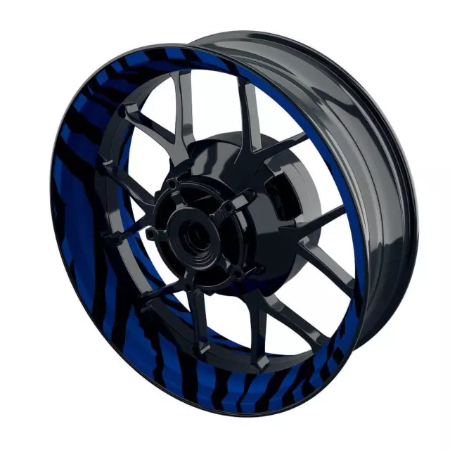 Zebramuster blau - S Felgenaufkleber Motorrad Felgenrandaufkleber Wheelsticker