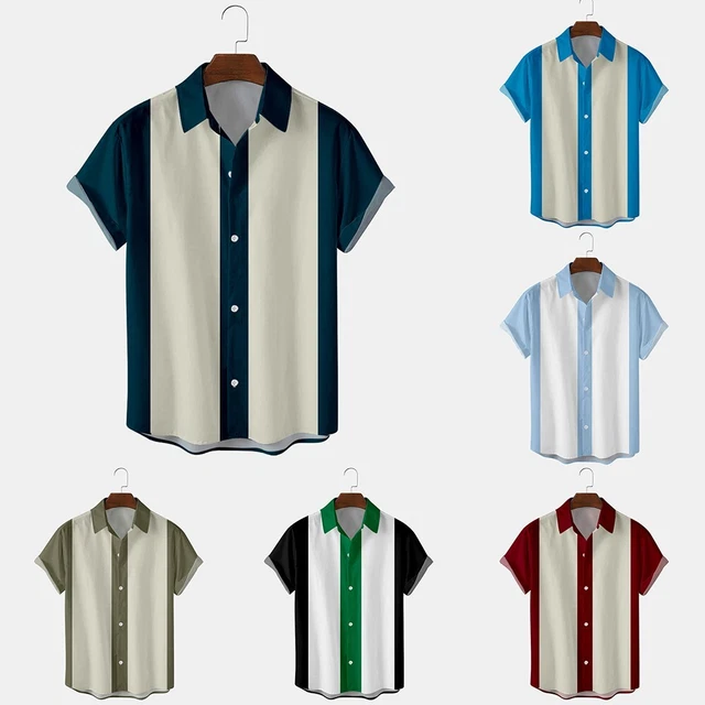 Caicie da bowling vintage da uoo anni '50 casual a aniche corte Caicie da bowling vintage da uoo anni '50 casual a aniche corte