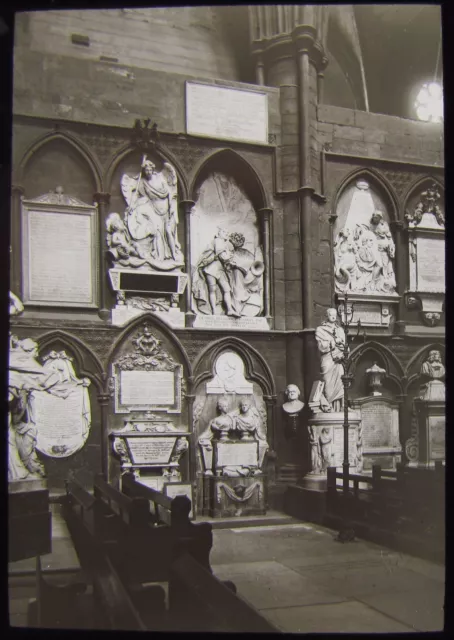 Glas magische Laterne Rutsche WESTMINSTER ABBEY POETS ECKE C1890 FOTO LONDON