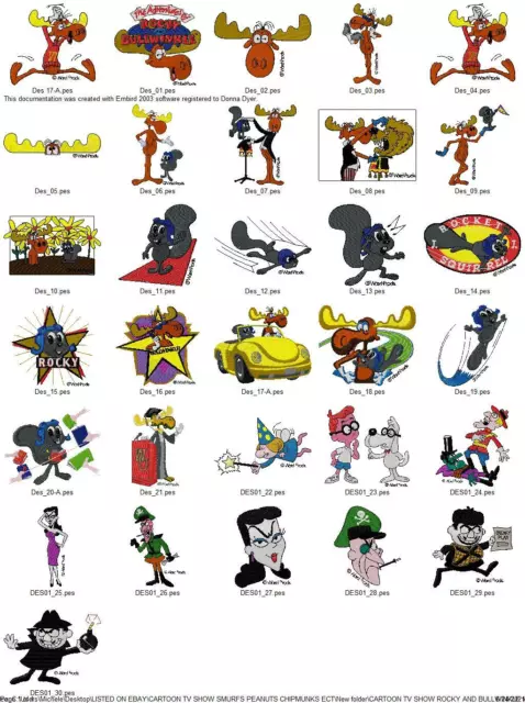 60 Cartoon Characters Embroidery Machine Designs Collection Pes