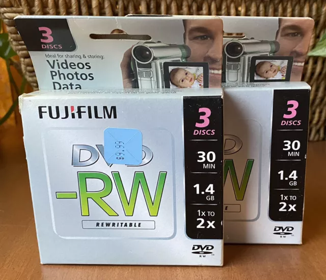 Fujifilm 1.4gb Mini DVD-RW for Camcorder 25302425 Lot Of 6 NOS Sealed