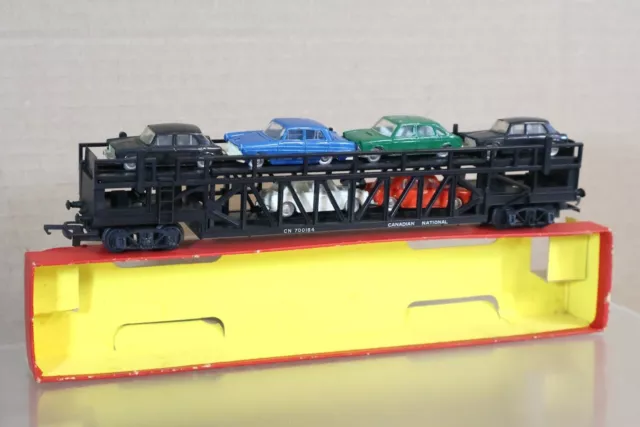 TRIANG R342 OO Gauge Car Transporter Wagon + 6 cars