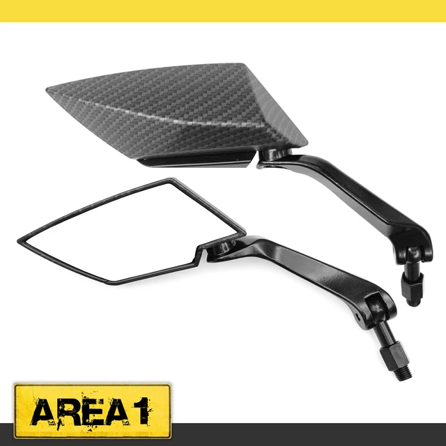 Area1 Set Di 2 Specchietti Retrovisori Universali Con Filettatura M10, Omologati CE, Per Moto E Scooter