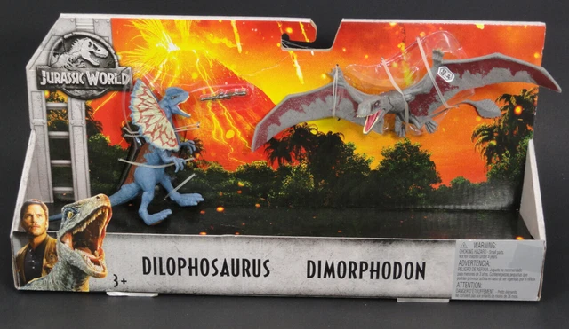 JURASSIC WORLD DILOPHOSAURUS & Dimorphodon Figure 2 Pack Set Raptor ...