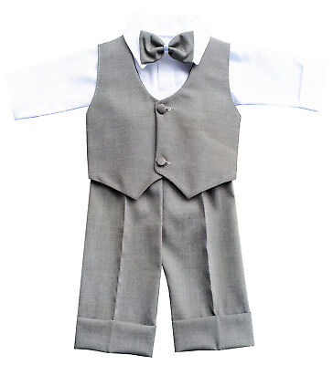 Taufanzug Festanzug Babyanzug Anzug Jungen Baby Taufe SET weiß hellgrau grau