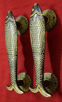 Nautical Theme Decorative Fish Shape Door Handle Handmade Brass Puller Gift V625