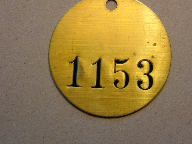 Number 1153 Tag Brass Metal 2 Inch Vintage Numbered Keychain Tool Steampunk