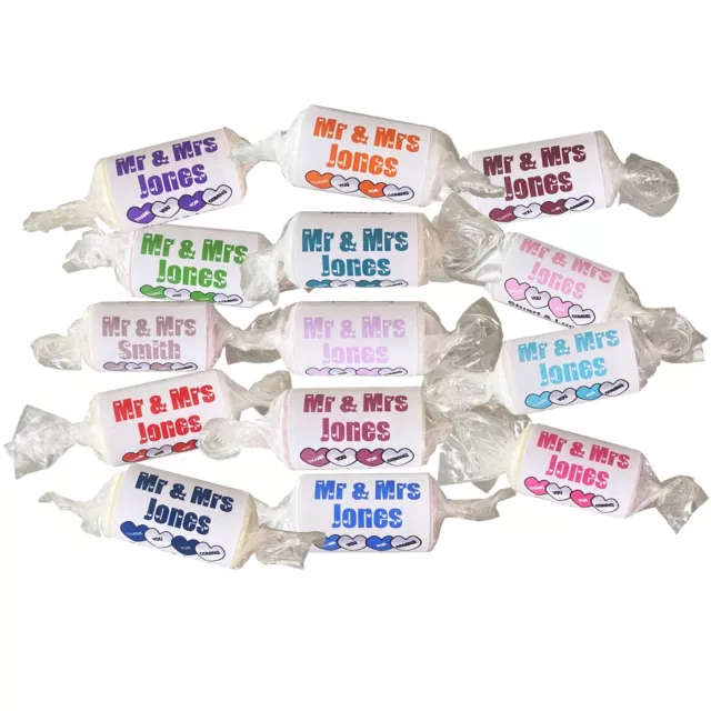 Personalised Love Hearts Sweets wedding favours Mini Love Hearts Just Married