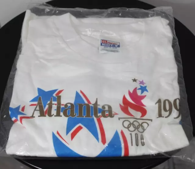 Vintage 1996 Atlanta Olympiques T-Shirt Minute Soubrette Blanc Adulte XL Hommes