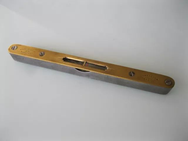 Very Nice PRESTON Steel & Brass Spirit Level.