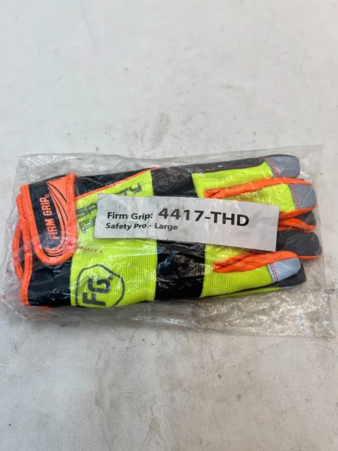 2 PAIR - Firm Grip 4417-THD Safety Pro Gloves Large - FAST SHIPPING