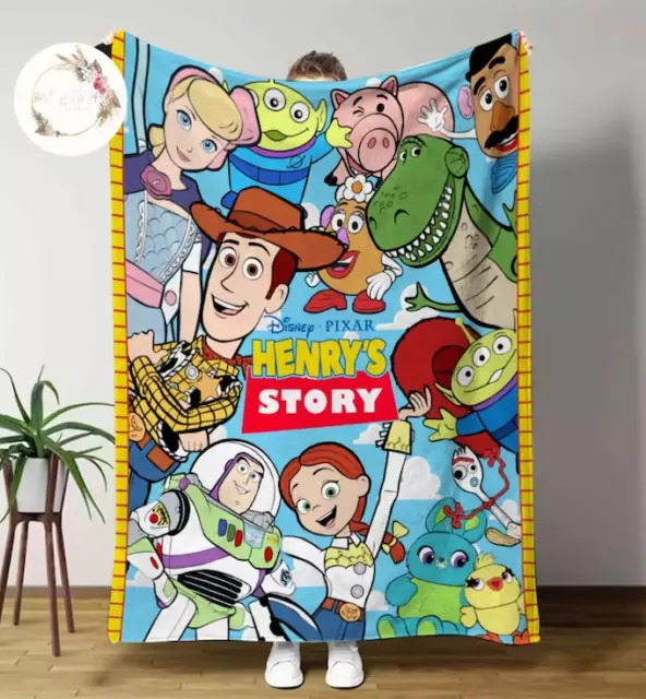 Personalized Toy Story Blanket, Woody Buzz Lightyear Jessie Toy Story Blanket