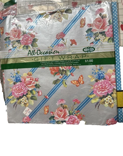 VINTAGE CLEO GIFT Wrap Wrapping Paper 2 Sheets/pk 3 packs All Occasion ...