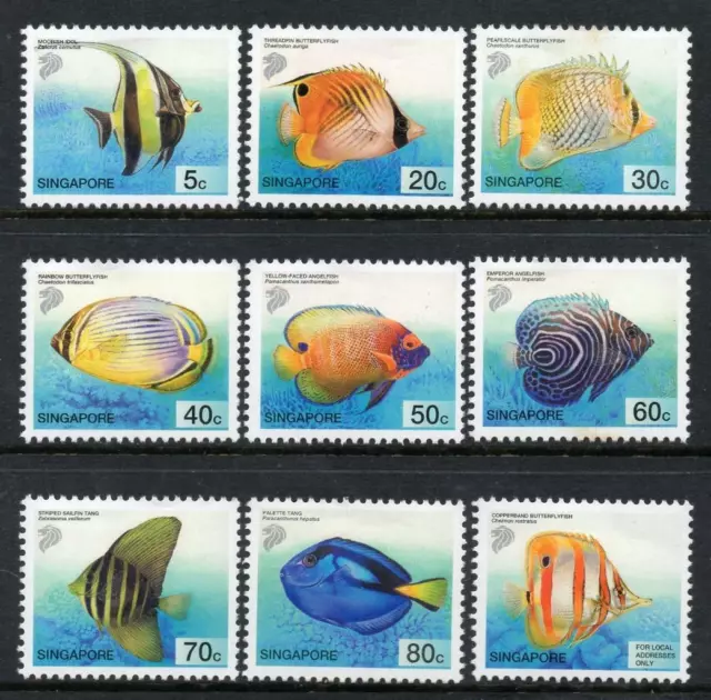 SINGAPORE MNH 2001 Tropical Marine Fish 9v