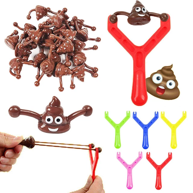 FUNNY POOP EJECTION Toy Slingshot Fake Poo Bullets Anti Stress Gadget