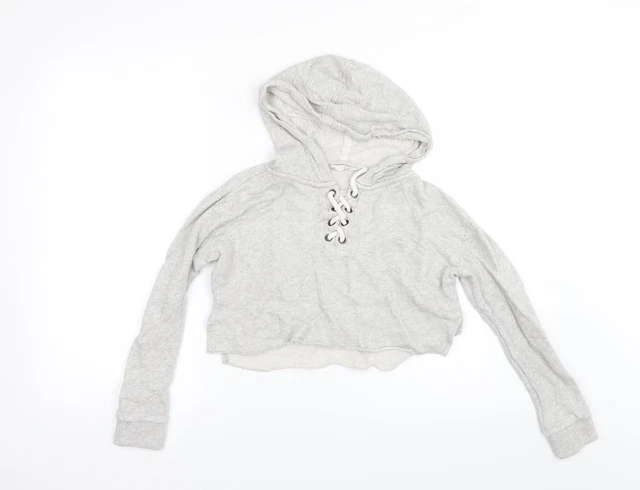 Matalan Girls Green  Cotton Pullover Hoodie Size 9 Years   - cropped hoodie
