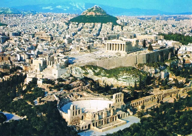 Postcard Griechenland Greece Hellas Athen Athens Luftbild aerial view Akropolis