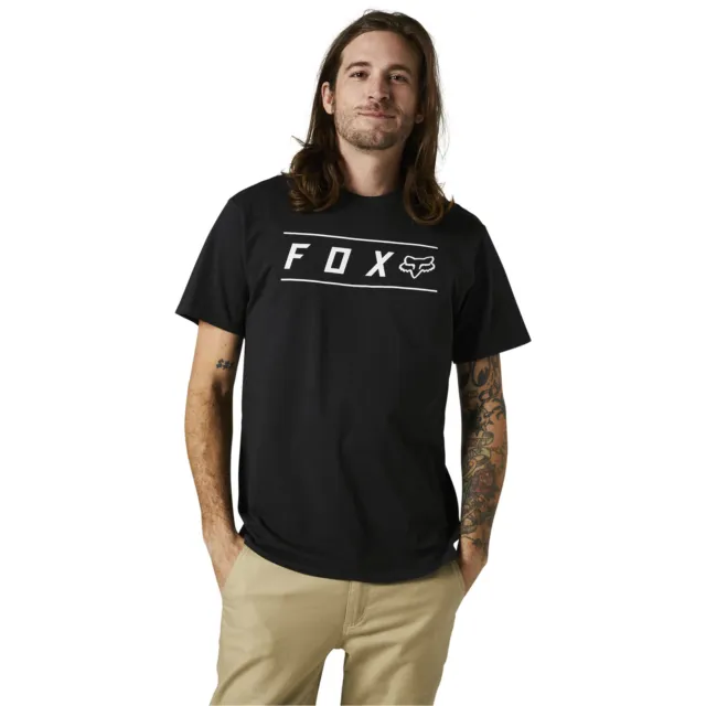 Fox Racing Mens Black/White Pinnacle Premium Tee T-Shirt Short Sleeve Crew Neck