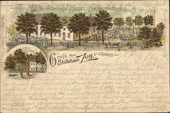 Litho Zug Freiberg in Sachsen, Gastwirtschaft Stollnhaus - 3520371