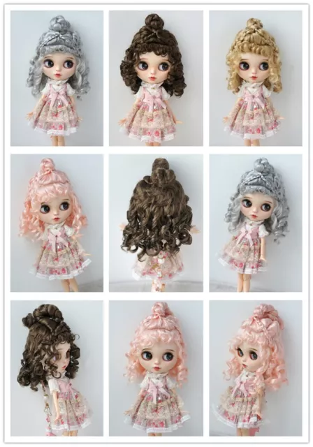 JD737  1/3 European Retro Banquet BJD Wigs SD Blythe 8-9inch 9-10inch Doll Hair