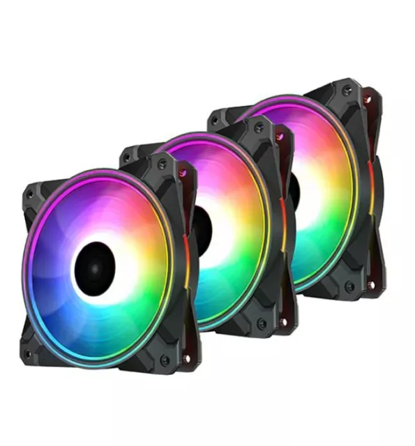 DeepCool CF120 PLUS 3 in 1 (3-Pack) Customisable Addressable RGB LED Lighting 3