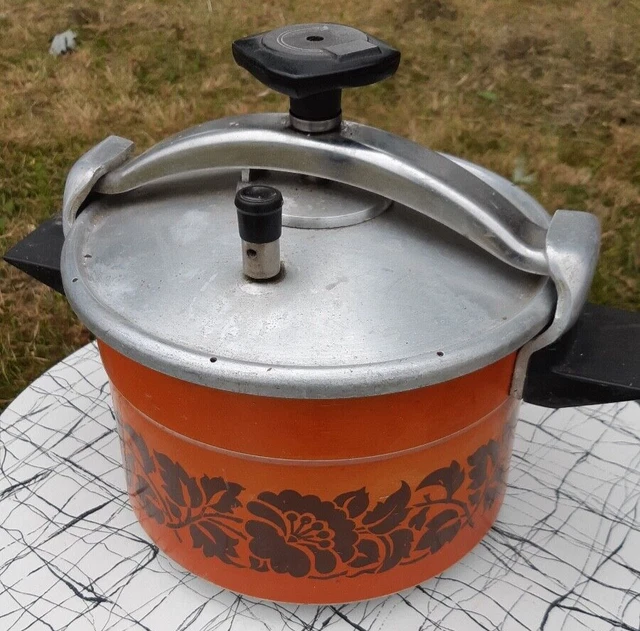VIT3- Ancienne Cocotte Minute SEB Orange 8L Vintage 1978
