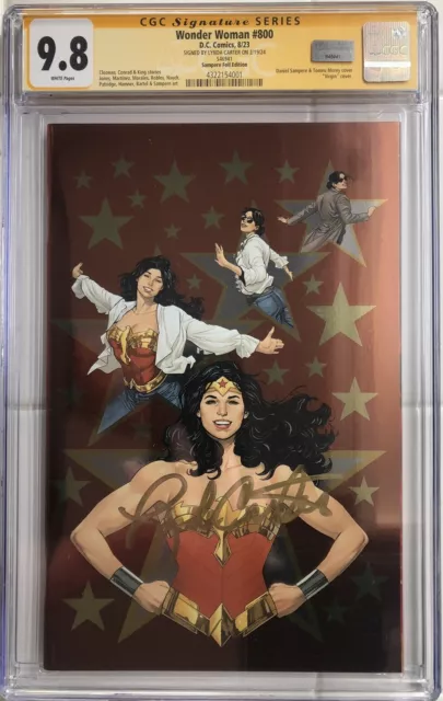 Wonder Woman #800 Daniel Sampere Foil Variant CGC 9.8 SS Signed By Lynda Carter