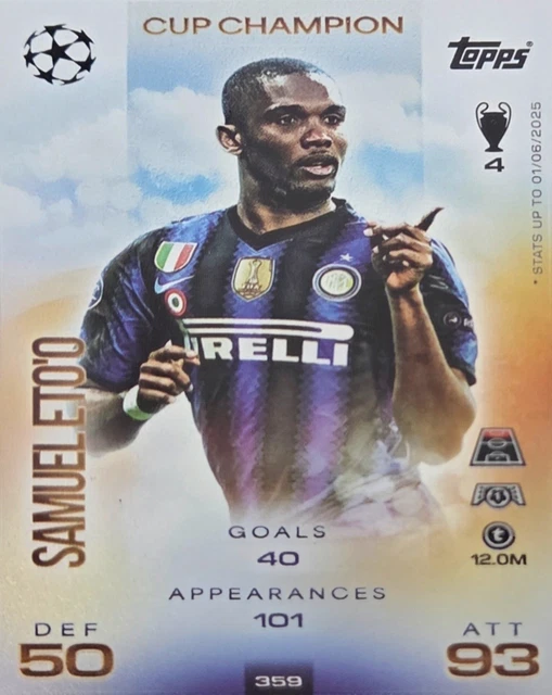 MATCH ATTAX CHAMPIONS League 2025/26 359 Cup Champion Samuel Eto'o EUR ...