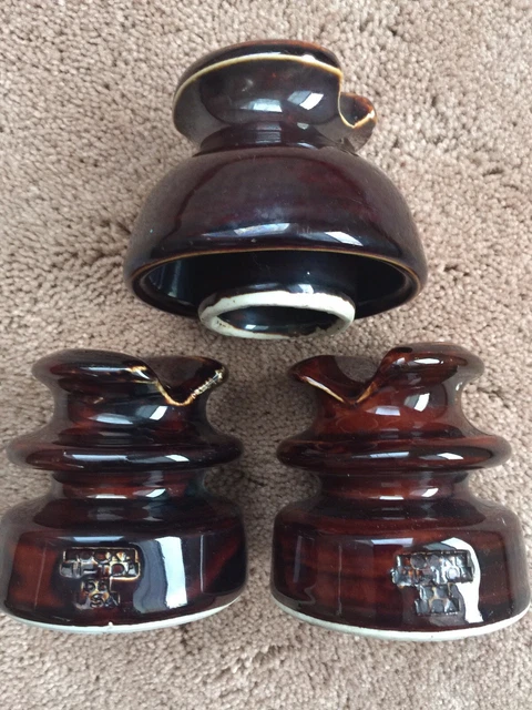 Vintage Locke Hi Top 66 USA Porcelain Insulators 2