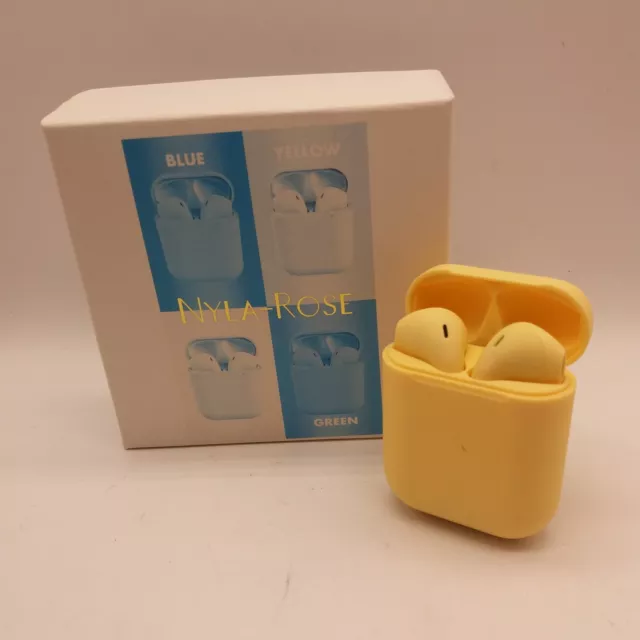 Nyla Rose Wireless Ear Buds  with case  Yellow  H16