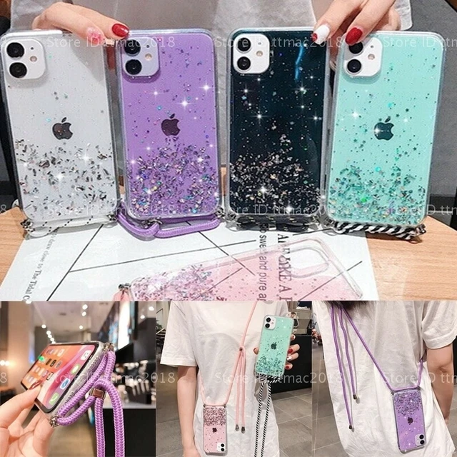 Handyhülle iPhone 13 12 11 14+ Case SchutzHülle mit Band Handykette Seil Schnur