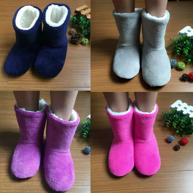 Ladies Fur Fleece Slipper Boots Warm Cosy Lined House Shoes