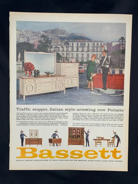 Magazine Ad* - 1963 - Bassett Furniture - "Perlatto"