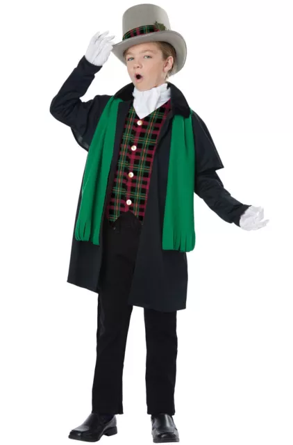 Holiday Caroler Boy Child Kids Victorian Dickens Christmas Holiday Costume SM-LG