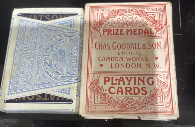 Antique Prize Medal Playing cards  Goodall & Sons Advertising Watson's Whisky
