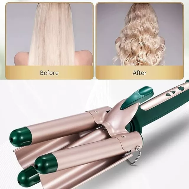 3 Barrel Hair Curler, 25mm Hair Waver Curling Wand with 5 Temperature Control