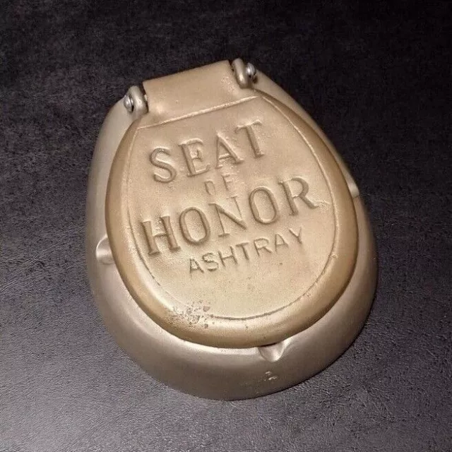 VTG BRASS ASHTRAY Heavy Novelty Seat of Honor 1970s 1980s VTG BRASS ASHTRAY Heavy Novelty Seat of Honor 1970s 1980s