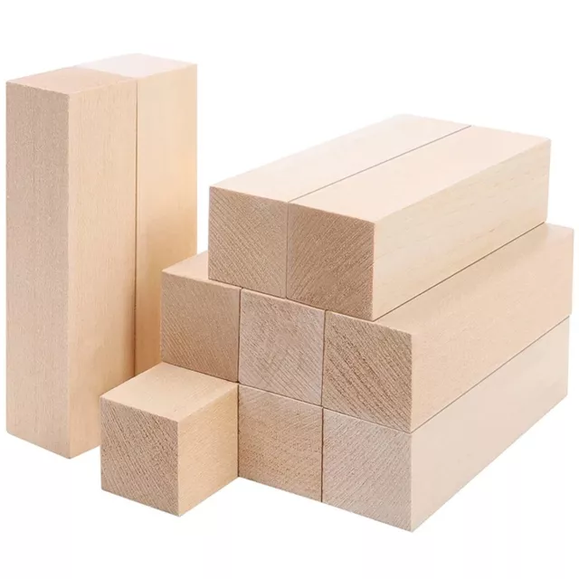 10Pcs Basswood Carving Block Natural Soft Wood Carving Block Portable tepAN