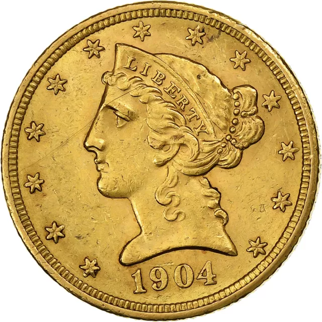 [#1211793] United States, $5, Half Eagle, Coronet Head, 1904, Philadelphia, Gold