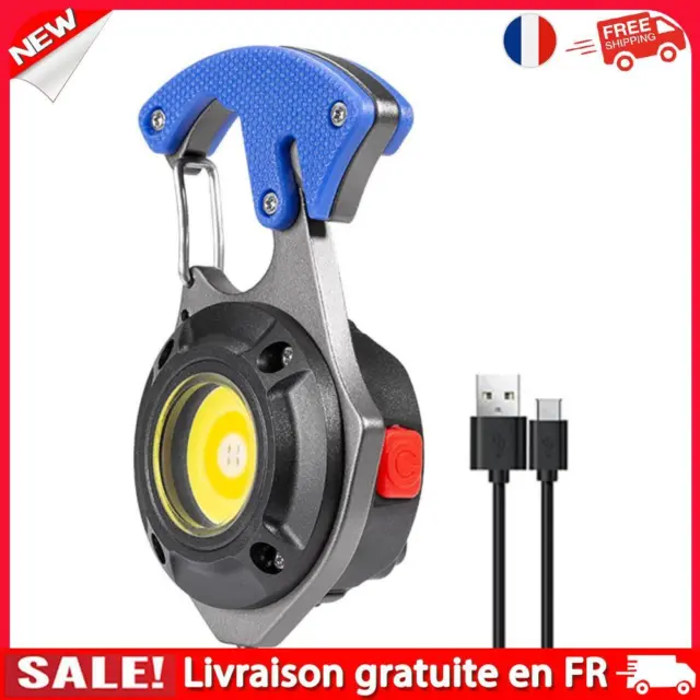 Multifunction COB LED Flashlight Camping Mini Screwdriver Keychain Lamp (Blue)