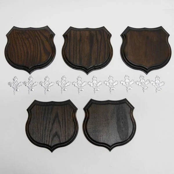 5x Wappenschilder Jabalí Af 15cm Escudo de Trofeo 10x Hoja de Roble Portada 2